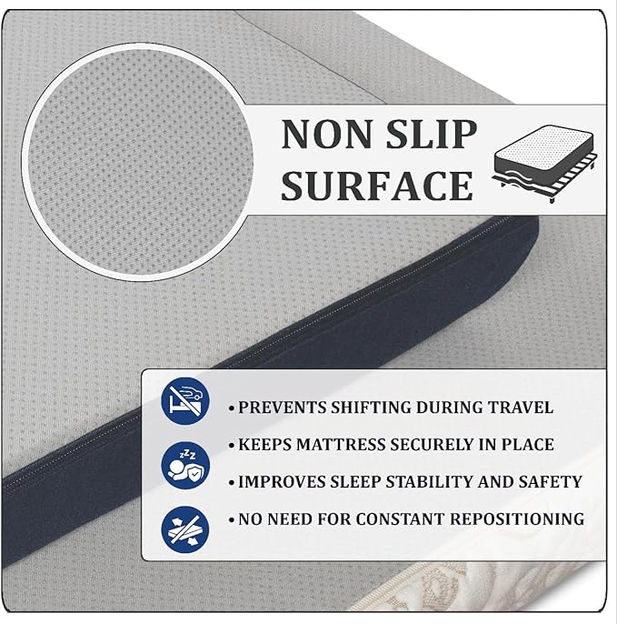 Foamma 10” x 35” x 79” Water Resistant Gel Memory Foam RV Bunk Mattress, Firm High Density Foam Base, Comfortable and Durable Polyester Cover, Truck, Camper, Travel Trailer, Made in USA