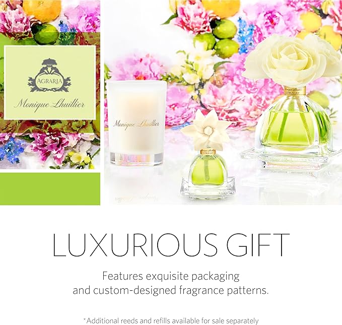 AGRARIA Reed Diffuser Refill, Scented Oil Home Fragrance, Reed Oil Diffuser Gift Set for All Occasions, Monique Lhuillier Citrus Lily