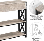 Yaheetech Console Table with Drawer, Entryway Table with 3 Tier Storage Shelves, Narrow Long Sofa Table for Entryway, Living Room, Hallway, Couch, Kitchen, Metal Frame, Gray
