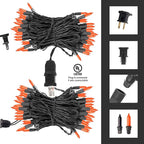 Dazzle Bright Orange Halloween Lights, 40FT 200 Count Mini String Lights, Waterproof Halloween Decorations for Outdoor Indoor Patio Home Party Garden Yard Decor