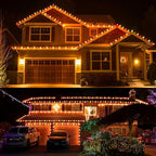 Brizled Red & Warm White Christmas Lights, 66ft 100 LED C9 Christmas Lights, Connectable Outdoor Faceted Strawberry Light String, 120V UL Certified Indoor Xmas Tree Light for Home Holiday Party Decor