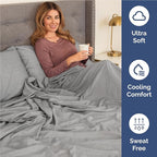 Twin XL Size 3 Piece Sheet Set - Comfy Breathable & Cooling Bed Sheets Set - Hotel Luxury Bedding for Women, Men, Kids, Teens, Boys & Girls - Deep Pockets and Wrinkle Free - Grey (Heathered Sheets)