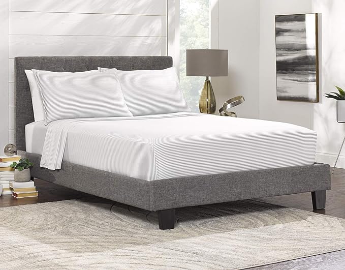 California King Sheets by Pure Bamboo, Genuine 100% Organic Viscose Derived from Bamboo Bed Sheet Set, Soft & Cooling, Double Stitching, Lifetime Quality Promise (California King, Stripes)