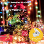 36 Pack Fairy Lights Battery Operated, 3 Speed Modes, Extra 40 Batteries for Replacement, 7Ft 20 LED String Lights, Waterproof Copper Wire, Twinkle Firefly Lights for Christmas Decorations,Colorful