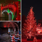 4 Pack Red and Green Christmas String Lights, Each 20FT 60 LED Fairy Lights Battery Operated with Timer, Waterproof Twinkle Lights for Outdoor and Indoor Bedroom Home Yard Patio Christmas Decorations