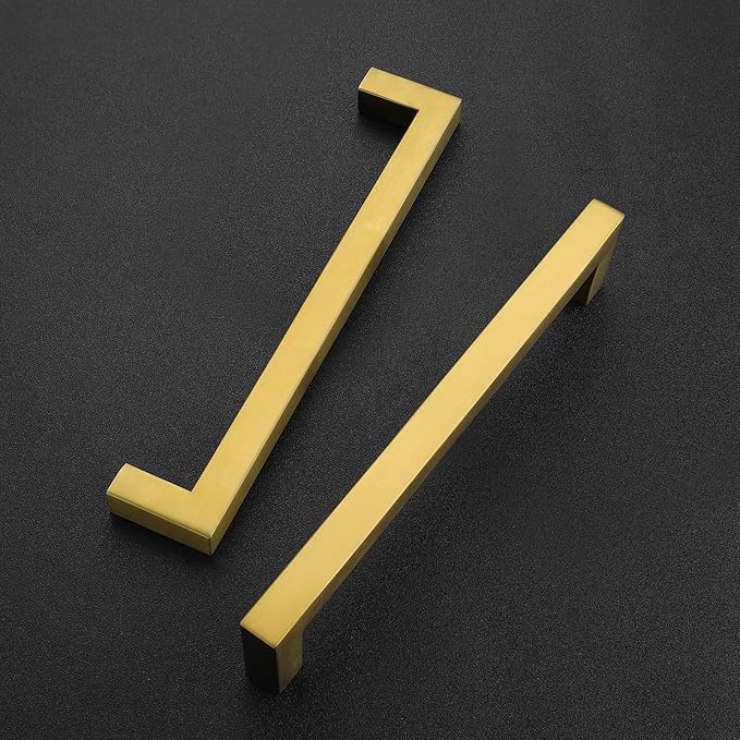 Ravinte 30 Pack 6-1/4 Inch Square Cabinet Handles - Brushed Brass Pulls, Stainless Steel Drawer Pulls, Kitchen Hardware
