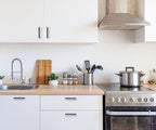 Ravinte 50 Pack Square Cabinets Cupboard Handles Matte Black Drawer Pulls Stainless Steel Kitchen Cabinet Hardware Drawer Handles 5 inch Hole Center