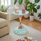 Sleek Hourglass Side Table - Stylish Modern Design Perfect for Living Rooms, Cafes, Dining Areas, Bedrooms, and Outdoors - Chic Decorative Accent (1, Light Green)