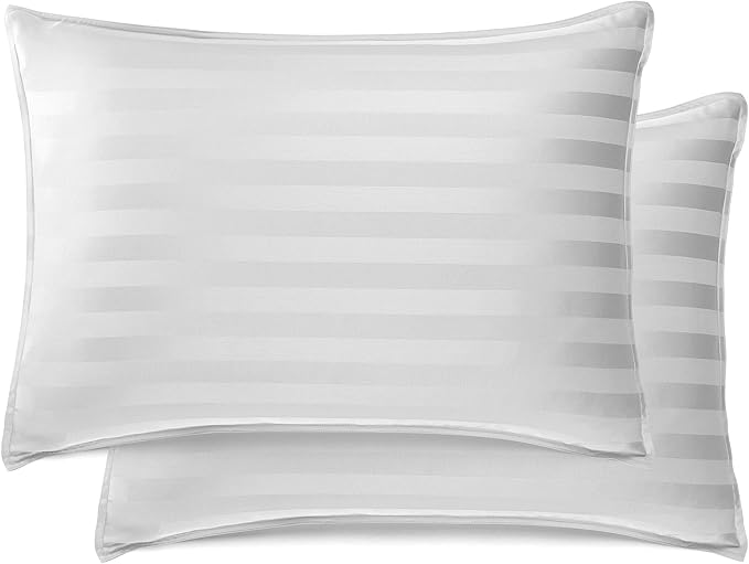 Queen Sheets by Pure Bamboo, Genuine 100% Organic Viscose Derived from Bamboo Bed Sheet Set, Luxuriously Soft & Cooling, Double Stitching, Lifetime Quality Promise (Queen, Jacquard White)