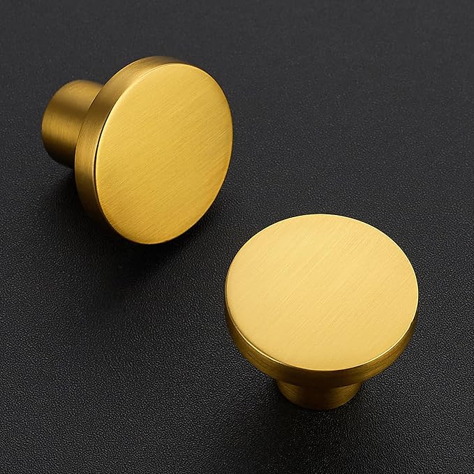 Ravinte 55 Pack Cabinet Knobs Gold Kitchen Cabinet Knobs Round Dresser Drawer Pulls Closet Door Pulls 1-1/5 Inch