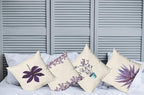 Ambesonne Botanical Throw Pillow Cushion Case Pack of 4, Minimalist Watercolor Painting Leaves Agave Branches Plant in a Pot, Modern Accent Double-Sided Digital Printing, 16", Quartz and Lavender