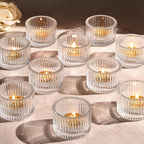Tealight Candle Holder Set of 12, Clear Small Votive Candle Holders for Table Centerpiece, Glass Tea Light Candles Holder for Party&Home, Wedding Decor(2''Dia*1.4''H)