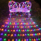 AWQ 200 LED 9.8ft x 6.6ft String Net Mesh Lights 8 Modes for Christmas Wedding Party Home Garden Lawn Bushes Indoor Outdoor Decor (Multicolor)