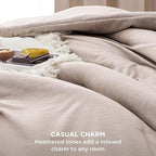 Bedsure King Size Comforter Set - Warm Taupe Soft Bedding for All Seasons, Cationic Dyed Bed Set, 3 Pieces, 1 King Size Comforter (104"x90") and 2 Pillow Shams (20"x36"+2")