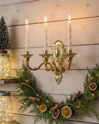 3-Candle Wall Sconces,Victorian Metal Wall Mounted Candlestick,Gold Crown Candle Holders for Tapered Candle,Gothic Antique Candelabra,Brass Baroque Decor for Living Rooms Hallways(1pack