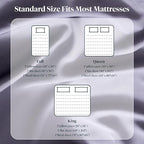 LuxClub Full Size Bed Sheets, 100% Rayon Derived from Bamboo Cooling Sheets, Breathable & Soft Deep Pocket Up to 16", Hotel Luxury Silky Sheets Full Size Set, Light Grey