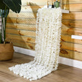 48 PCS Artificial Wisteria Hanging Flowers 6.56 Ft/pcs Fake Wisteria Vine Kit Hanging Flower for House Outdoor Garden Ceremony Outside Wedding Arch Floral Decor (White)