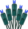Holiday Essence Blue LED Mini Christmas Lights Set, 60 5mm Memorial Fourth of July Blue String Lights, Green Wire, for Indoor Outdoor Décor, Home, Wedding, Patio, Garden Decorations, UL Certified