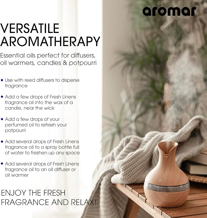 AROMAR Premium Fragrance Oil - Essential Oil for Diffusers & Home Aromatherapy - Cool Waters - 8oz