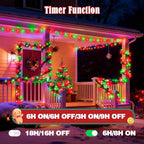 Voice Control 88ft 240LED Smart Christmas String Lights Outdoor/Indoor | String Lights Plug in with Remote, 12Modes, 7Voice Commands & Timers, Christmas Twinkle Light for Xmas Tree Decor (Red & Green)