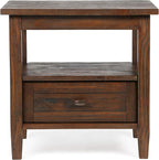 SIMPLIHOME Warm Shaker SOLID WOOD 20 inch Wide Rectangle Transitional End Table in Distressed Charcoal Brown for the Living Room and Bedroom