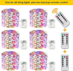 6-Pack 33FT 100 LED Fairy Lights Battery Operated with Remote & Timer, Fairy Christmas String Lights for Bedroom Decor, Waterproof 8 Modes Twinkle Lights for Room(Multicolor)…