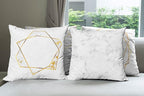 Ambesonne Marble Throw Pillow Cushion Case Pack of 4, Modern Design Illustration of Geometric Golden Yellow Tone Lines Shapes, Modern Accent Double-Sided Digital Printing, 24", Grey Mustard