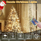 Decute 500LED 164FT Christmas Tree String Lights Green Wire Dimmable with Remote Control, UL Listed Plug in Fairy Starry Lights Decorative for Christmas Tree Party Wedding Indoor Outdoor Warm White