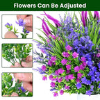 Artificial Plants Outdoor, 20PCS Artificial Flowers, UV Resistant Fake Flowers, Faux Flowers for Outdoor Planters for Front Porch Pot Decor