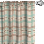 Ambesonne Plaid Window Curtains, Scottish Country Style Tartan with Abstract Design Diagonal Striped Lines, Lightweight Decor 2-Panel Set with Rod Pocket, Pair of - 28" x 84", Mint Green