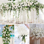 60 Pcs Artificial Roses Bulk Velvet Silk White Roses White Roses for Wedding Centerpieces Bridal Bouquet Mohter's Day Valentine's Day Home Decor (60, White)
