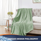 Walensee Fleece Blanket Plush Throw Fuzzy Lightweight (King Size 108x90 Sage Green) Super Soft Microfiber Flannel Blankets for Couch, Bed, Sofa Ultra Luxurious Warm and Cozy for All Seasons