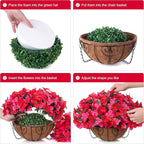 Artificial Fake Hanging Flower Plants Basket for Outdoors Decoration, Faux Silk Bougainvillea Flowers in Planter Look Real UV Resistant Faux Flower for Outside Porch Patio Garden Home Decor