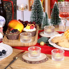 Tealight Candle Holder Set of 12, Clear Small Votive Candle Holders for Table Centerpiece, Glass Tea Light Candles Holder for Party&Home, Wedding Decor(2''Dia*1.4''H)