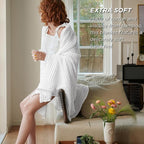 Bedsure Cooling Cotton Waffle Full Size Blanket - Lightweight Breathable Blanket of Rayon Derived from Bamboo for Hot Sleepers, Luxury Throws for Bed, Couch and Sofa, White, 80x90 Inches