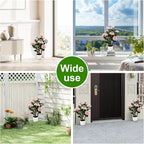 2Pack Artificial Camellia Tree, 2FT Faux Camellia Plant in Pot with Pink Flowers for Spring Home Front Door Outdoor Indoor Decoration,Pink