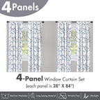 Ambesonne Animal Window Curtains Pack of 2, Little Fishes Watercolors Ocean Underwater Life Marine Theme Art, Lightweight Set with Rod Pocket, 4 Panels of - 28" x 84", Blue