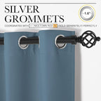 NICETOWN Smoky Blue Blackout Curtains 72 inches Length for Play Room, 2 Panels, 34" Wide, Thermal Insulated Decoration Drapes for Window