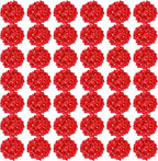 Auihiay 64pcs Hydrangea Artificial Flowers, Red Fake Hydrangea Flowers with Stems, Artificial Hydrangea Flowers for Wedding Centerpieces, Home Garden Party Decoration (Red)