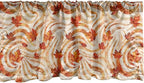 Ambesonne Fall Window Valance, Autumnal Theme with Swirly Intricate Shapes and Flying Leaves Print, Curtain Valance for Kitchen Bedroom Decor with Rod Pocket, 54" X 18", Ginger Marigold and Beige