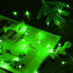 Mini St. Patrick's Day Fairy Lights Battery Operate, 1 Pack Copper Wire 3*AAA Battery Powered Led Starry Fairy String Lights for Bedroom, Christmas, Party, Wedding, Decoration(5m/16ft Green)