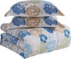 Floral Comforter Set King Size with Sheets Bed in a Bag – Deep Pocket Fitted Sheet with Elastic Corners, Cozy Comforter, Pillowcases & Shams – Soft Microfiber All Season Bedding – Machine Washable