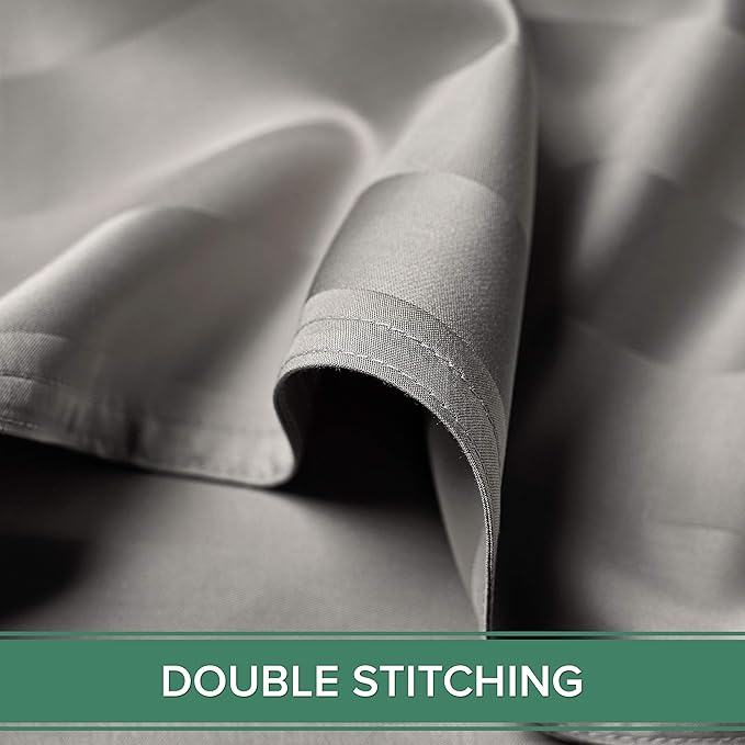Full Sheets by Pure Bamboo, Genuine 100% Organic Viscose Derived from Bamboo Bed Sheet Set, Luxuriously Soft & Cooling, Double Stitching, Lifetime Quality Promise (Full, Jacquard Silver)