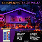 Decute 500LED 164FT Fairy String Lights Halloween Lights Silver Wire with Remote, Firefly Starry Light for DIY Christmas Tree Costume Wedding Party Table Centerpiece Decor Orange Purple
