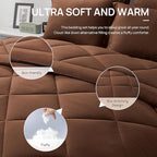 Love's cabin Twin XL Comforter Set Brown, 5 Pieces Twin XL Bed in a Bag, All Season Bedding Sets with 1 Comforter, 1 Flat Sheet, 1 Fitted Sheet, 1 Pillowcase and 1 Pillow Sham
