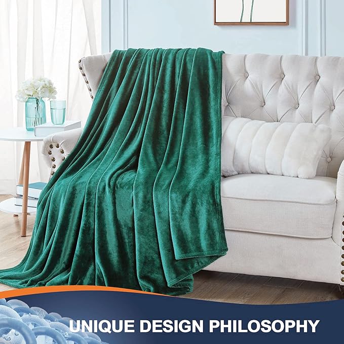 Walensee Fleece Blanket Plush Throw Fuzzy Lightweight (King Size 108x90 Emerald Green) Super Soft Microfiber Flannel Blankets for Couch, Bed, Sofa Ultra Luxurious Warm and Cozy for All Seasons