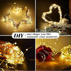 ZGWJ 12 Pack Fairy Lights Battery Operated, 7ft 20 Mini LED Fairy String Lights Silver Wire 3 Modes for DIY, Parties, Wedding, Bedroom, Halloween Christmas Decoration Warm White