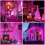 JMEXSUSS 33ft 100 LED Pink Christmas Lights, Pink Battery Operated Lights with 8 Modes Remote, Indoor Outdoor String Light for Bedroom Christmas Party Tree Decorations