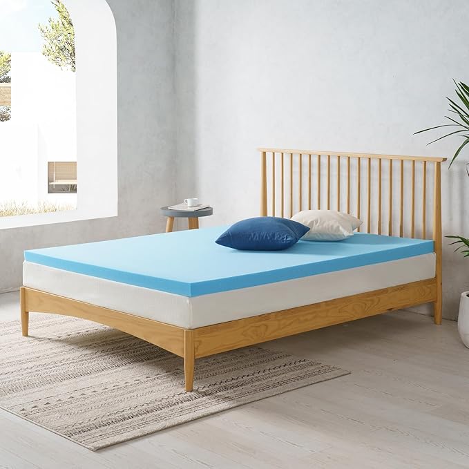 ZINUS 2 Inch Green Tea Cooling Gel Memory Foam Mattress Topper, Smaller, More Convenient WonderBox Packaging, Cooling Gel Foam, CertiPUR-US Certified, Full