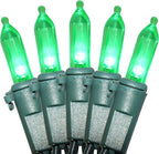 Holiday Essence 100 LED Green St Patrick's Day Christmas String Lights, 26.9 Ft Green Wire String Lights for Indoor and Outdoor Decorative Use Patio and Tree Décor UL Certified